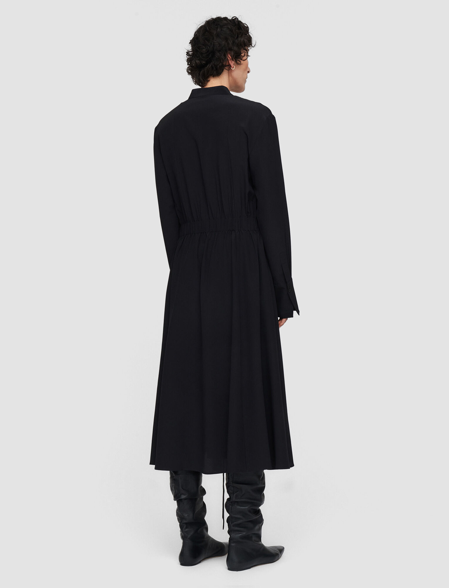 Joseph, Silk Crepe de Chine Fairbaim Dress, in Black
